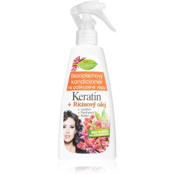 Bione Cosmetics Keratin + Ricinový olej balsam pentru regenerarea părului pentru păr 260 ml