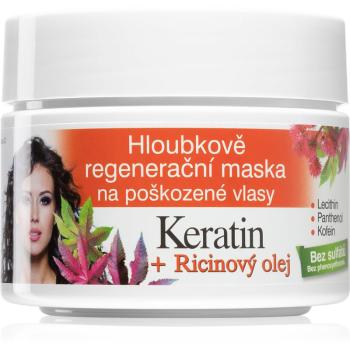 Bione Cosmetics Keratin + Ricinový olej masca de par regeneratoare 260 ml