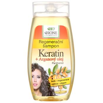Bione Cosmetics Keratin Argan sampon pentru regenerare pentru un par stralucitor si catifelat 260 ml