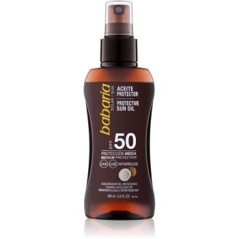 Babaria Sun Protective ulei spray pentru bronzare SPF 50 100 ml