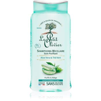 Le Petit Olivier Aloe Vera & Green Tea șampon micelar pentru par normal spre gras 250 ml