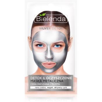 Bielenda Metallic Masks Silver Detox masca detoxifiere și curățare  pentru ten gras și mixt 8 g
