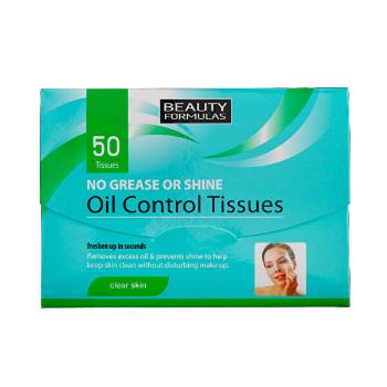 Beauty Formulas Șervețele matifiante pentru piele(Oil Control Tissues) 50 buc