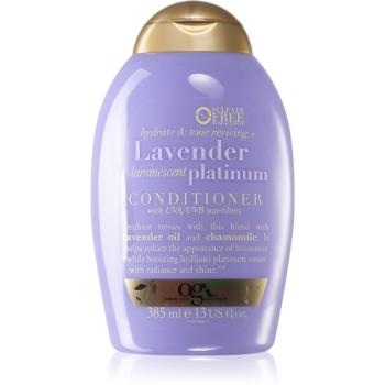 OGX Lavender Platinum balsam nuanțator pentru nuante inchise de blond 385 ml