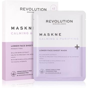 Revolution Skincare Maskcare Maskne Calming & Purifying masca profund reparatorie pentru piele sensibila si iritabila 2 buc