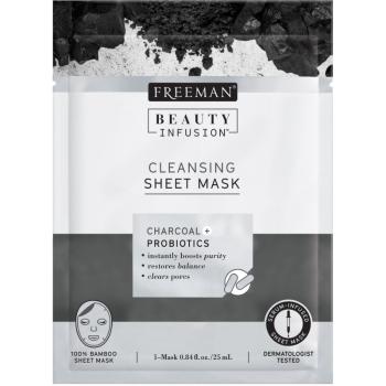 Freeman Beauty Infusion Charcoal + Probiotics mască textilă purificatoare, cu cărbune activ pentru toate tipurile de ten 25 ml
