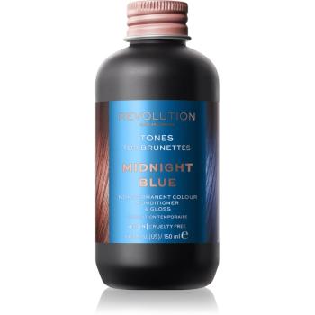 Revolution Haircare Tones For Brunettes balsam pentru tonifiere pentru nuante de par castaniu culoare Midnight Blue 150 ml