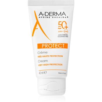 A-Derma Protect cremă protectoare pentru față, fără parfum SPF 50+ 40 ml
