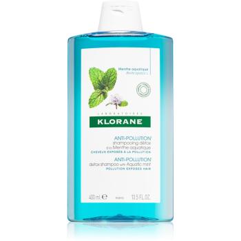 Klorane Aquatic Mint șampon detoxifiant pentru curățare pentru păr expus la poluare 400 ml