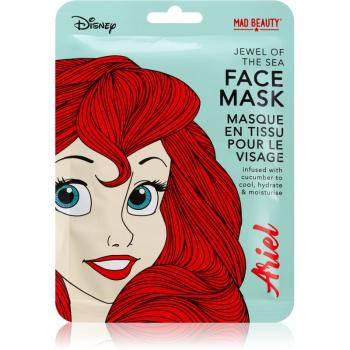 Mad Beauty Disney Princess Ariel mască textilă hidratantă cu extracte de castravete 25 ml