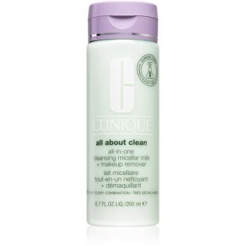 Clinique All About Clean All-in-One Cleansing Micellar Milk + Makeup Remove lapte demachiant delicat uscata si foarte uscata 200 ml