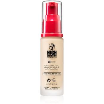 W7 Cosmetics HD fond de ten crema hidratant culoare Rose Ivory 30 ml