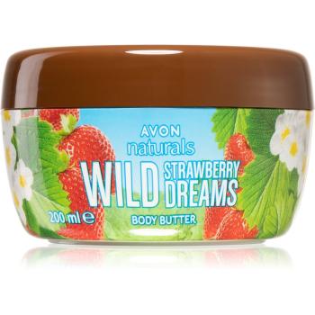 Avon Naturals Wild Strawberry Dreams unt pentru corp, hranitor cu aroma de capsuni 200 ml