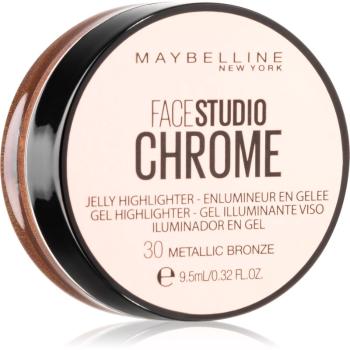 Maybelline Face Studio Chrome Jelly Highlighter iluminator din gel culoare 30 Metallic Bronze 9.5 ml