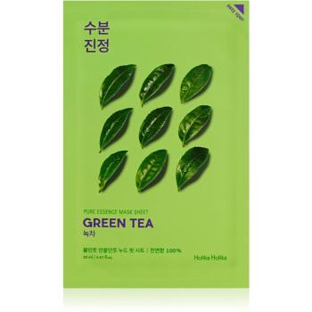 Holika Holika Pure Essence Green Tea mască textilă de îngrijire pentru piele sensibila si inrosita 20 ml