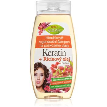 Bione Cosmetics Keratin + Ricinový olej Sampon de restaurare in profunzime pentru păr 260 ml