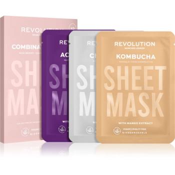 Revolution Skincare Biodegradable Combination Skin set de măști textile (pentru piele iritata si grasa cu pilozitate ridicata)